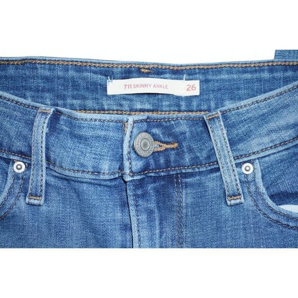 Levi’s 711 Skinny Ankle Jeans Bundle – Size 26 – Raw Hem Distressed Stretch - Picture 16 of 16